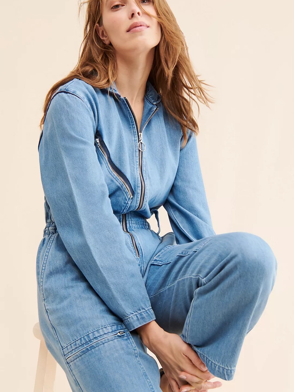 Free People Seventy + Mochi Amelia Denim Coveralls